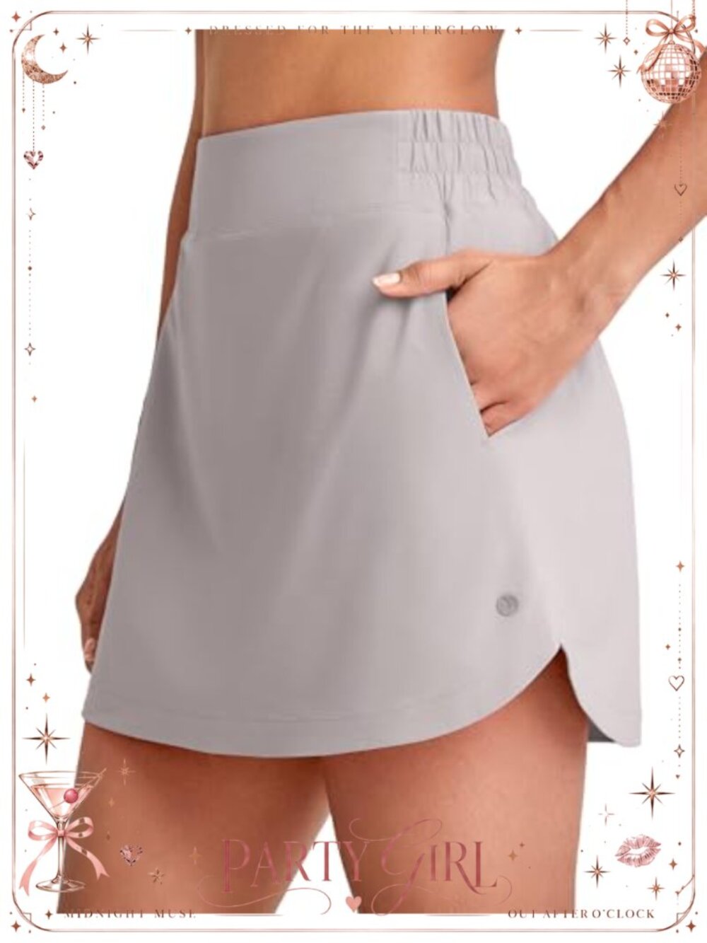 A-Line Golf Skort Built-in Shorts 4 Pockets Quick Dry High Rise